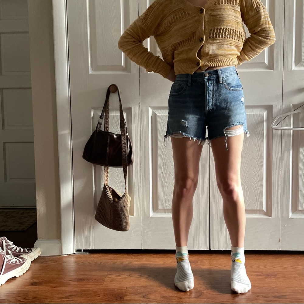 free people denim shorts